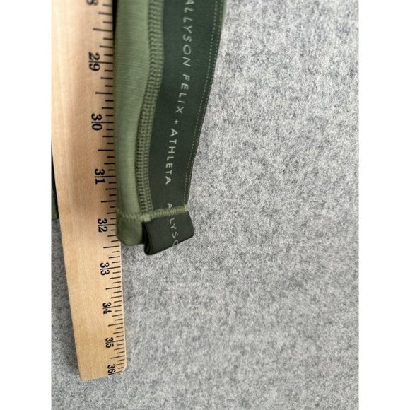 NWT Allyson Felix Athleta Medium Leggings Fast AF Olive Green $119 Compression - Picture 9 of 16